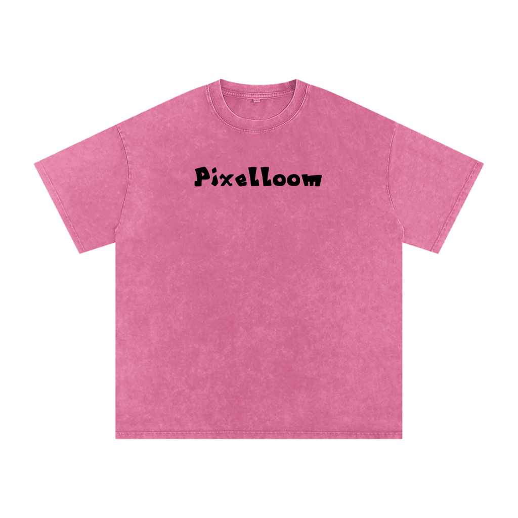 Snow Washed Oversized Cotton T-Shirt By Pixelloom