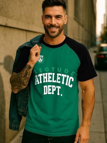 LEOTUDE Men Polycotton Classy Look Dri-Fit Round Neck Half Sleeve Tshirt| Colorful Oversized Fit T-Shirt for Mans