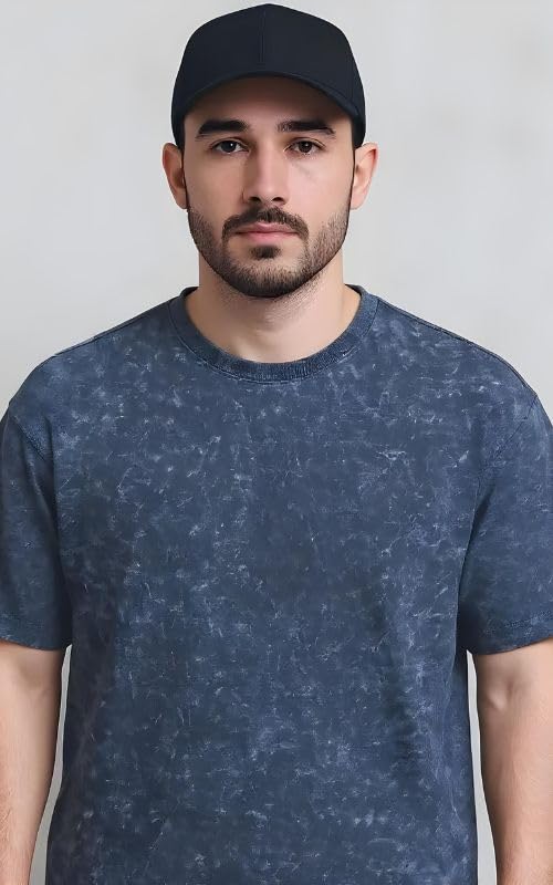 boffi ... 100% Cotton Oversized T-Shirt Unisex Drop Shoulder Dye Washed Street Look Black Pack of 1