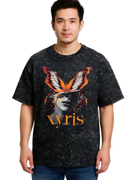 boffi ... 100% Cotton Oversized T-Shirt Unisex Drop Shoulder Dye Washed Street Look Black Pack of 1