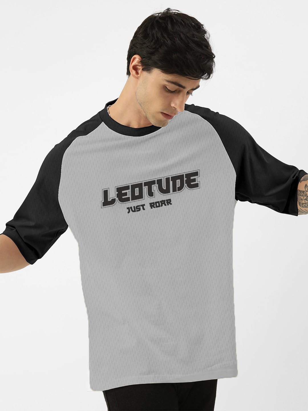 LEOTUDE Men Polycotton Classy Look Dri-Fit Round Neck Half Sleeve Tshirt| Colorful Oversized Fit T-Shirt for Mans