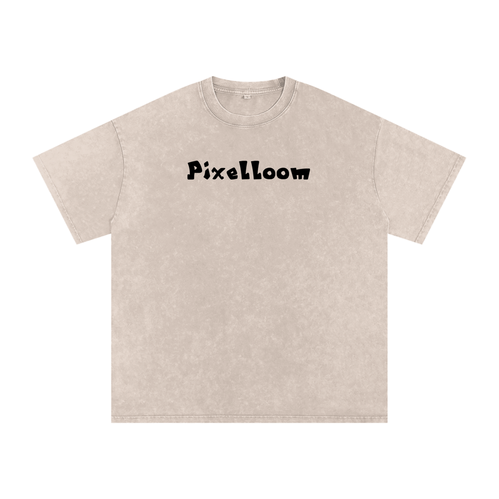 Snow Washed Oversized Cotton T-Shirt By Pixelloom