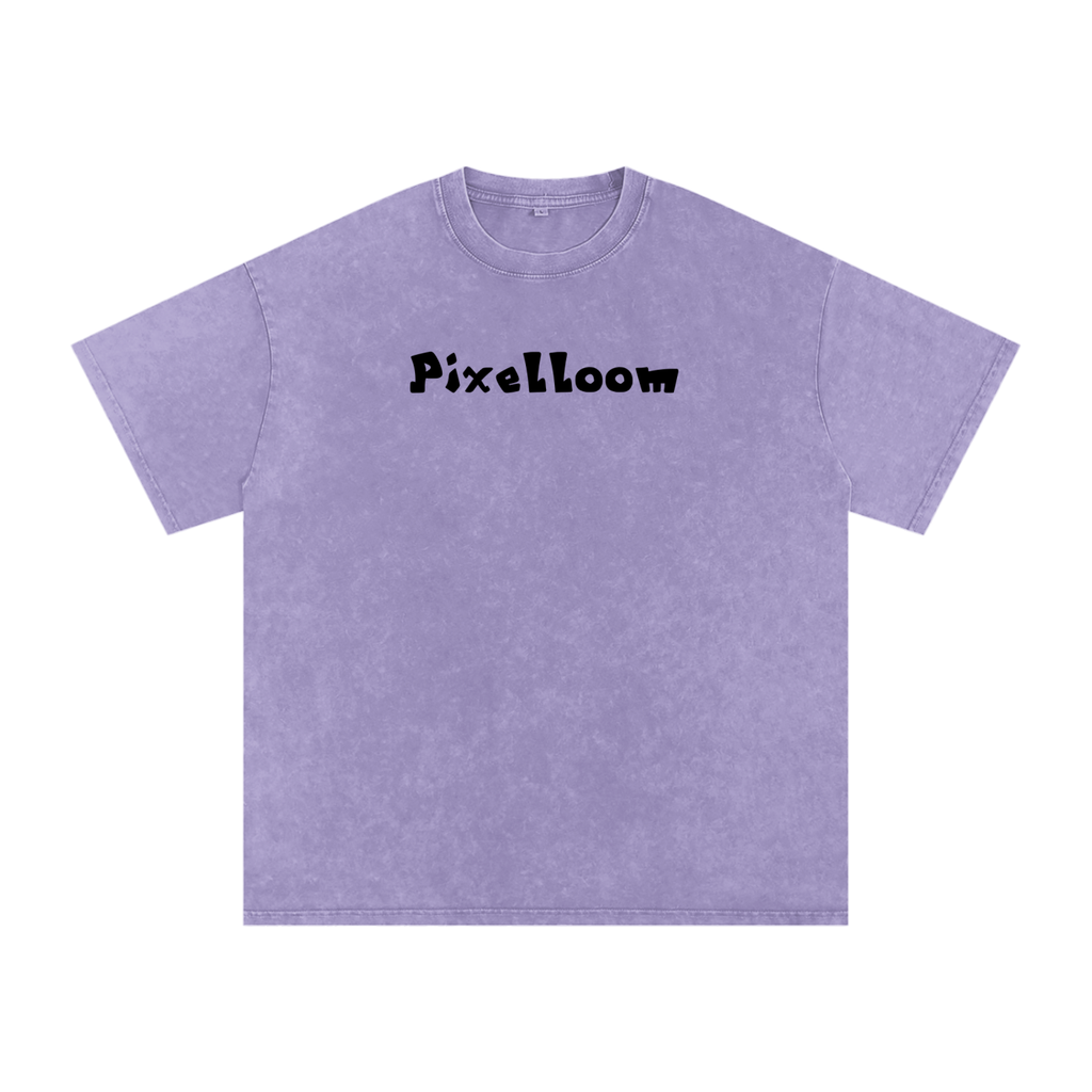 Snow Washed Oversized Cotton T-Shirt By Pixelloom