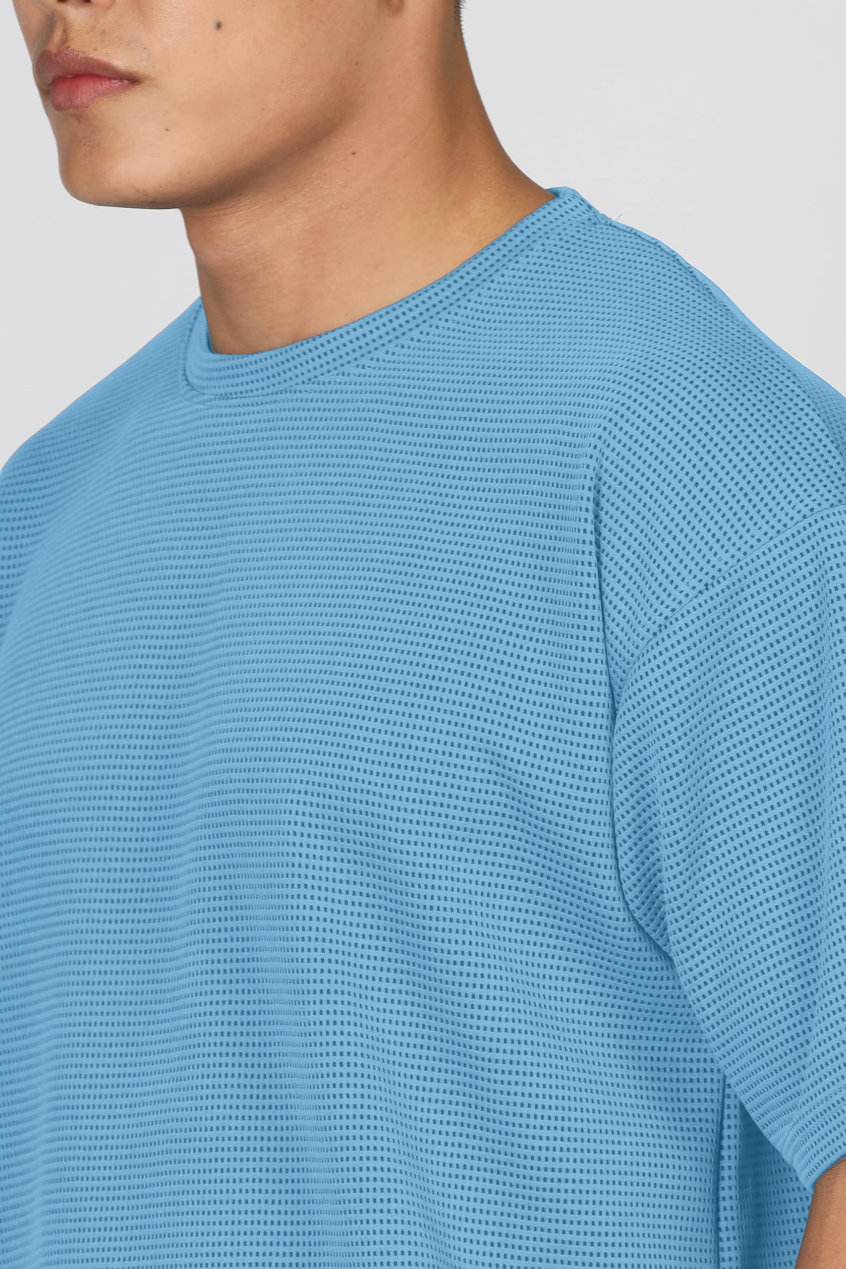 SHODOX® Mens Solid Dotted Unique Design Oversized Tshirt for Men - Round Neck Loose Fit Drop Shoulder Mens T-Shirt
