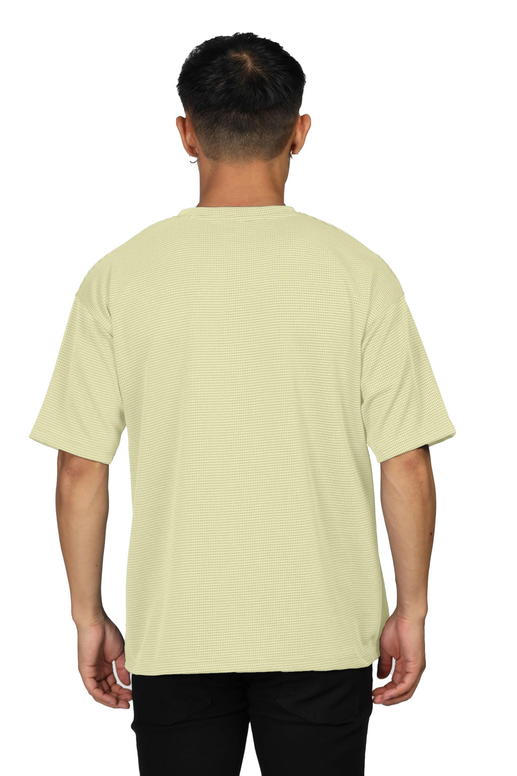 SHODOX® Mens Solid Dotted Unique Design Oversized Tshirt for Men - Round Neck Loose Fit Drop Shoulder Mens T-Shirt