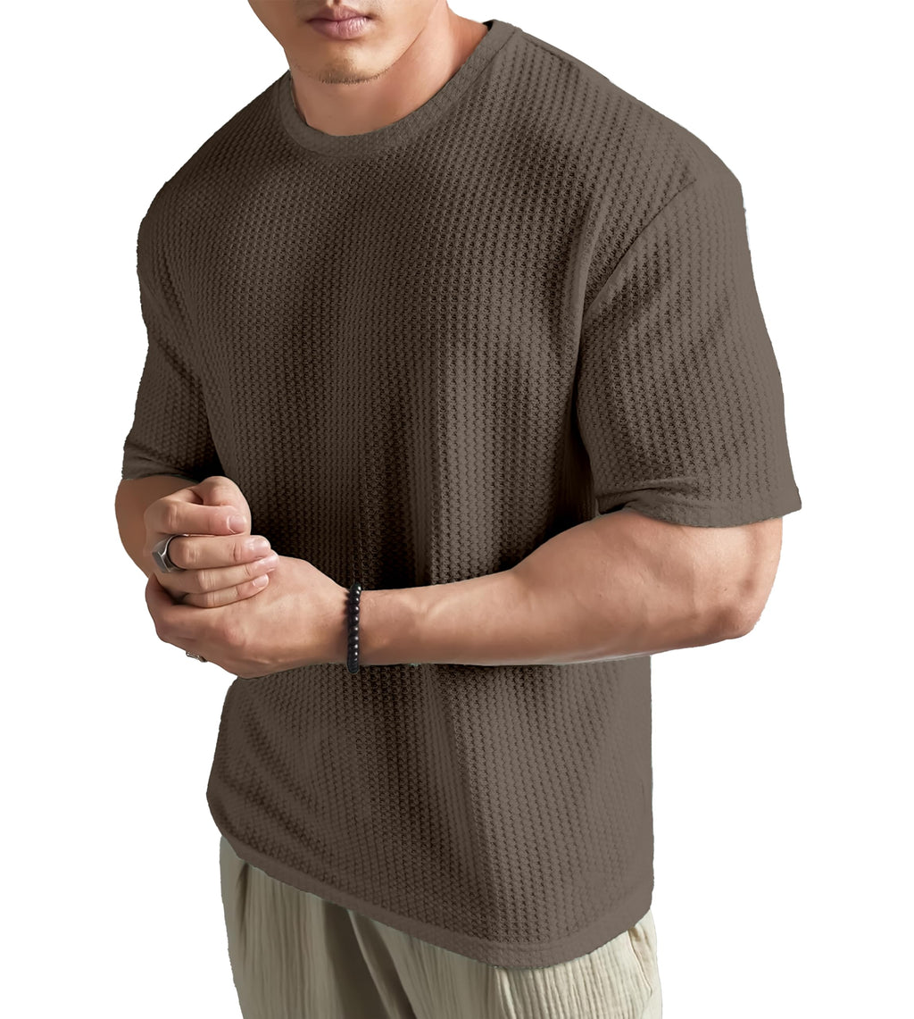 SHODOX® Mens Solid Dotted Unique Design Oversized Tshirt for Men - Round Neck Loose Fit Drop Shoulder Mens T-Shirt