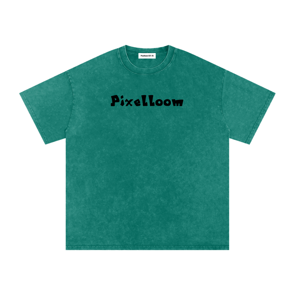Snow Washed Oversized Cotton T-Shirt By Pixelloom