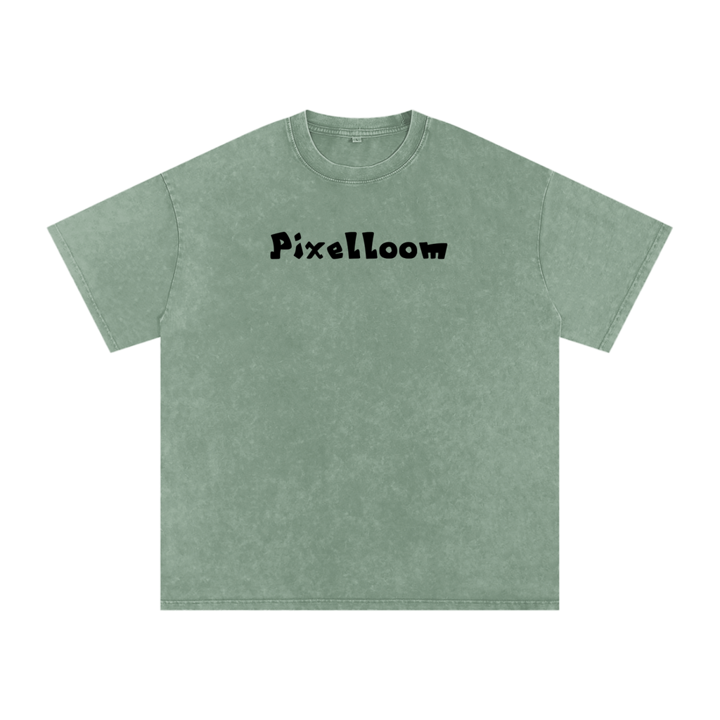 Snow Washed Oversized Cotton T-Shirt By Pixelloom